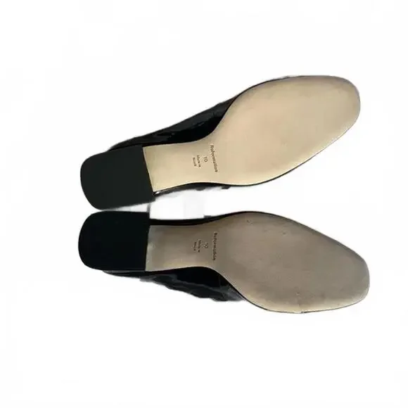 Reformation Mimi Buckle Pumps Size 10 Black Patent Leather New Without Box - Picture 5 of 7